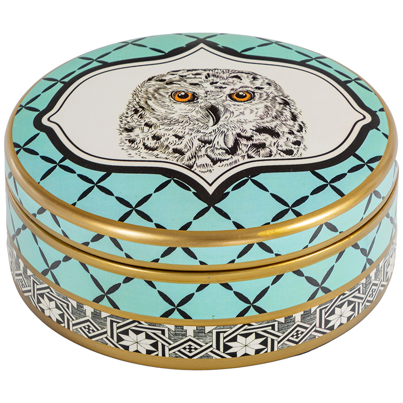 Шкатулка Owl Collection Turquoise Box Черно-белый Бирюзовый Золотой Шкатулка Owl Collection Turquoise Box Черно-белый Бирюзовый Золотой в Твери | Loft Concept