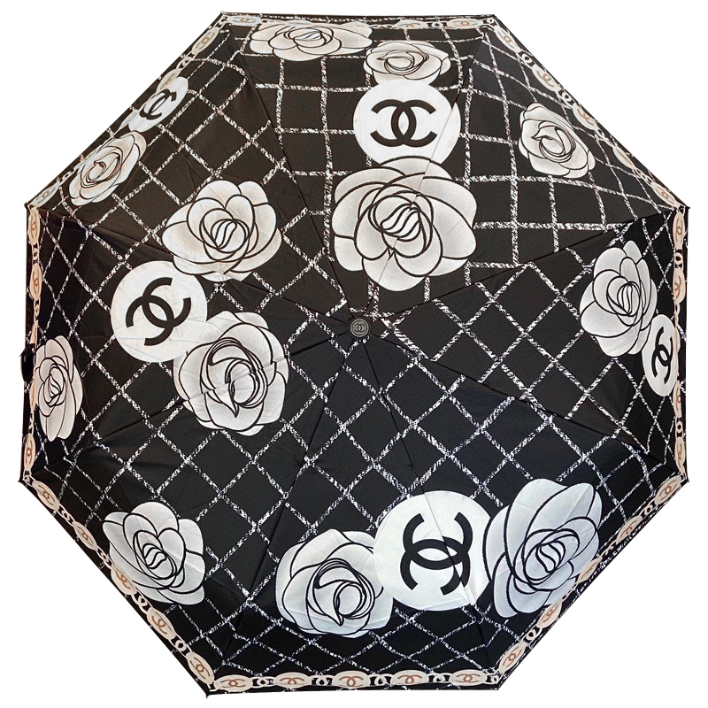 Зонт раскладной CHANEL дизайн 004 Черный цвет Черно-белый Зонт раскладной CHANEL дизайн 004 Черный цвет Черно-белый в Твери | Loft Concept