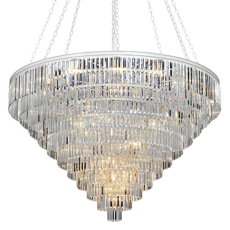 Большая Многоярусная люстра ODEON CLEAR GLASS 11-TIER диаметр 160 см Белый в Твери | Loft Concept 