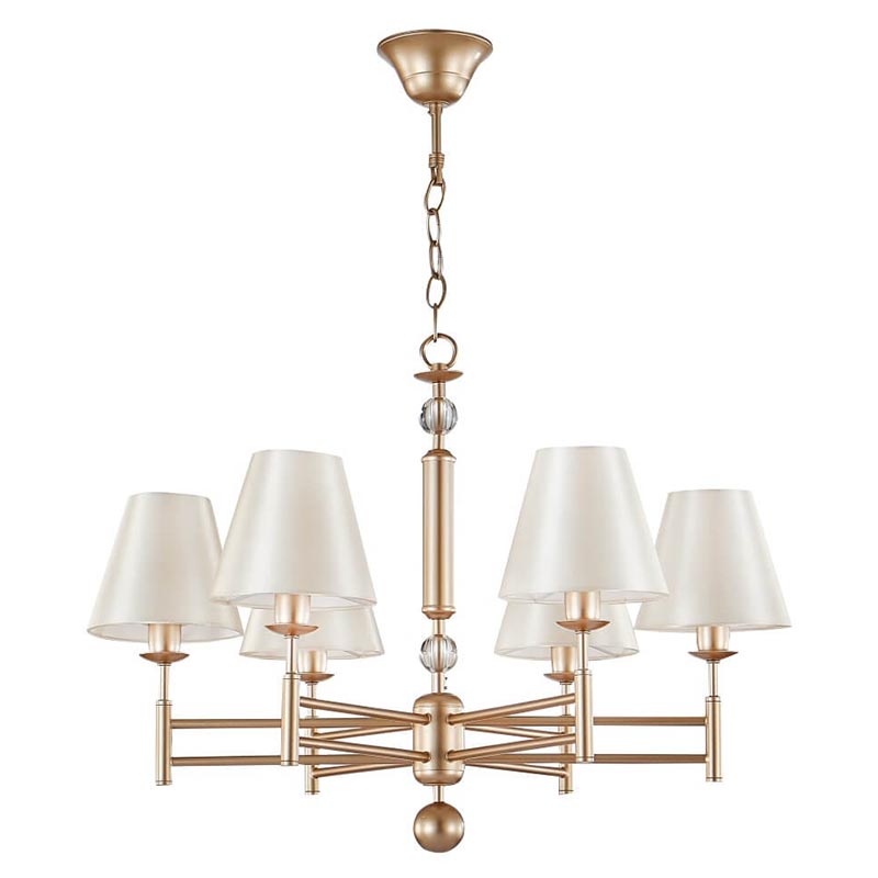 Люстра Sharma Chandelier 6 Золотой Бежевый Люстра Sharma Chandelier 6 Золотой Бежевый в Твери | Loft Concept