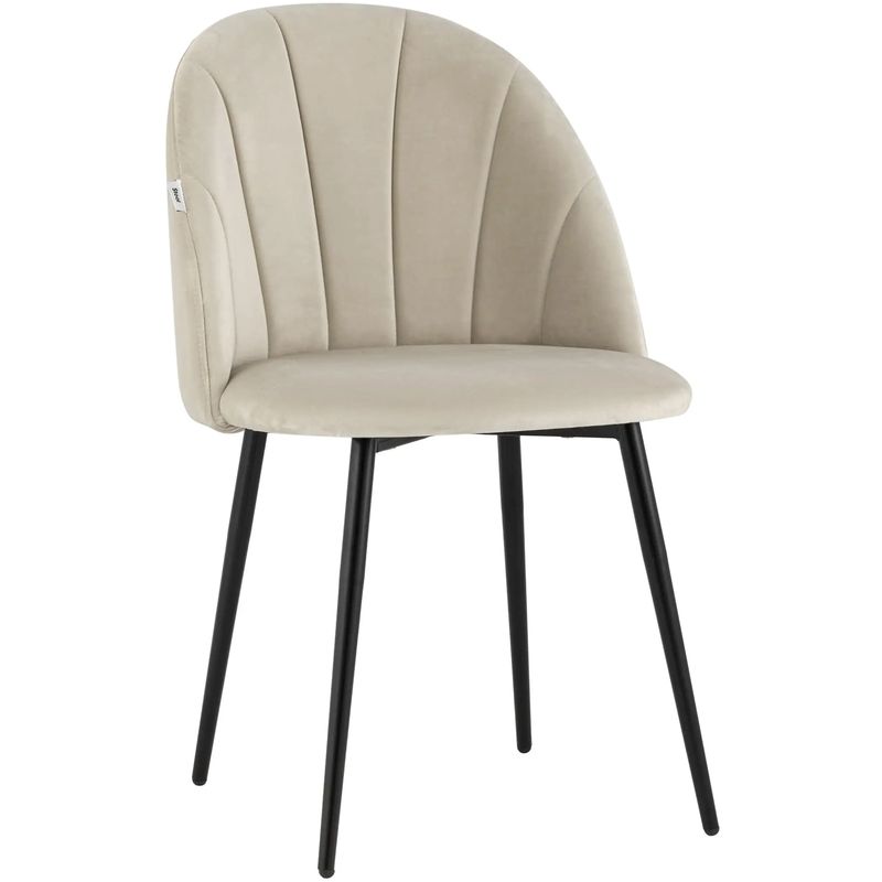 Стул Balsari S Chair Молочный Велюр Черные ножки Молочный Черный Стул Balsari S Chair Молочный Велюр Черные ножки Молочный Черный в Твери | Loft Concept