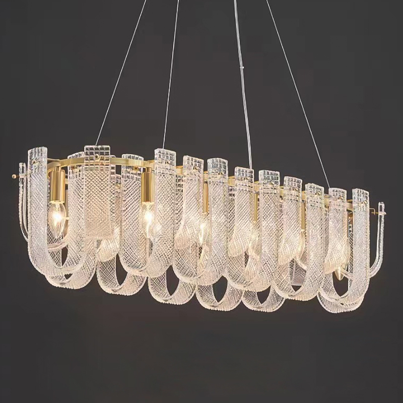 Линейная Люстра Prudence Textured Glass Chandelier A Золотой Прозрачное Стекло Линейная Люстра Prudence Textured Glass Chandelier A Золотой Прозрачное Стекло в Твери | Loft Concept