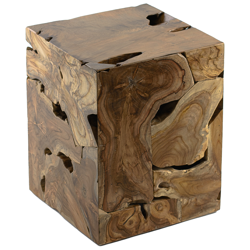 Приставной стол Wooden Cube Side Table Коричневый Приставной стол Wooden Cube Side Table Коричневый в Твери | Loft Concept