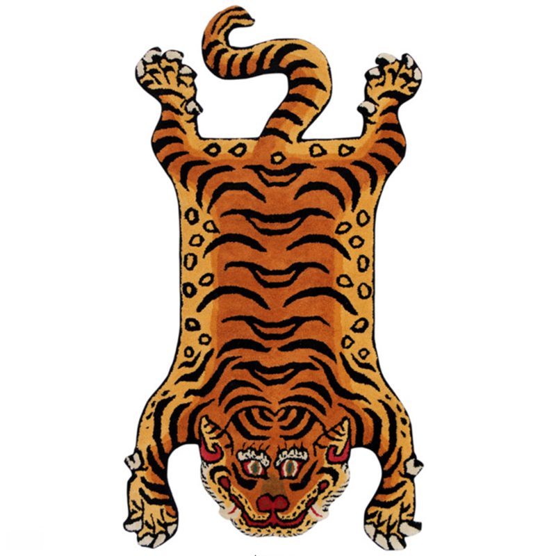 Ковер Тибетский тигр Tibetan Tiger Rug Оранжевый Коричневый Ковер Тибетский тигр Tibetan Tiger Rug Оранжевый Коричневый в Твери | Loft Concept