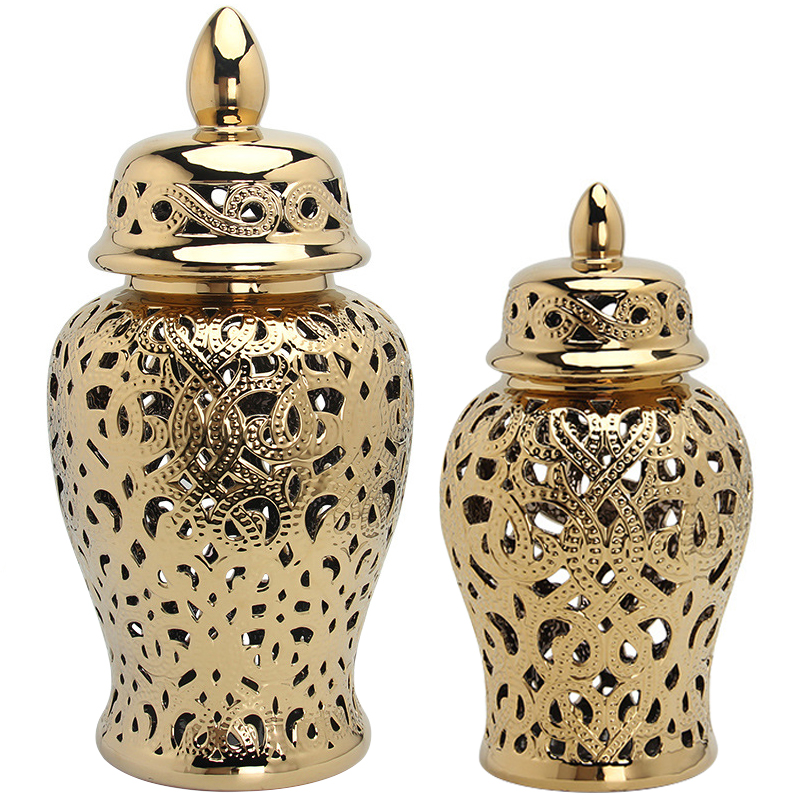 Ваза с крышкой Golden Interlacing Vase Золотой Ваза с крышкой Golden Interlacing Vase Золотой в Твери | Loft Concept