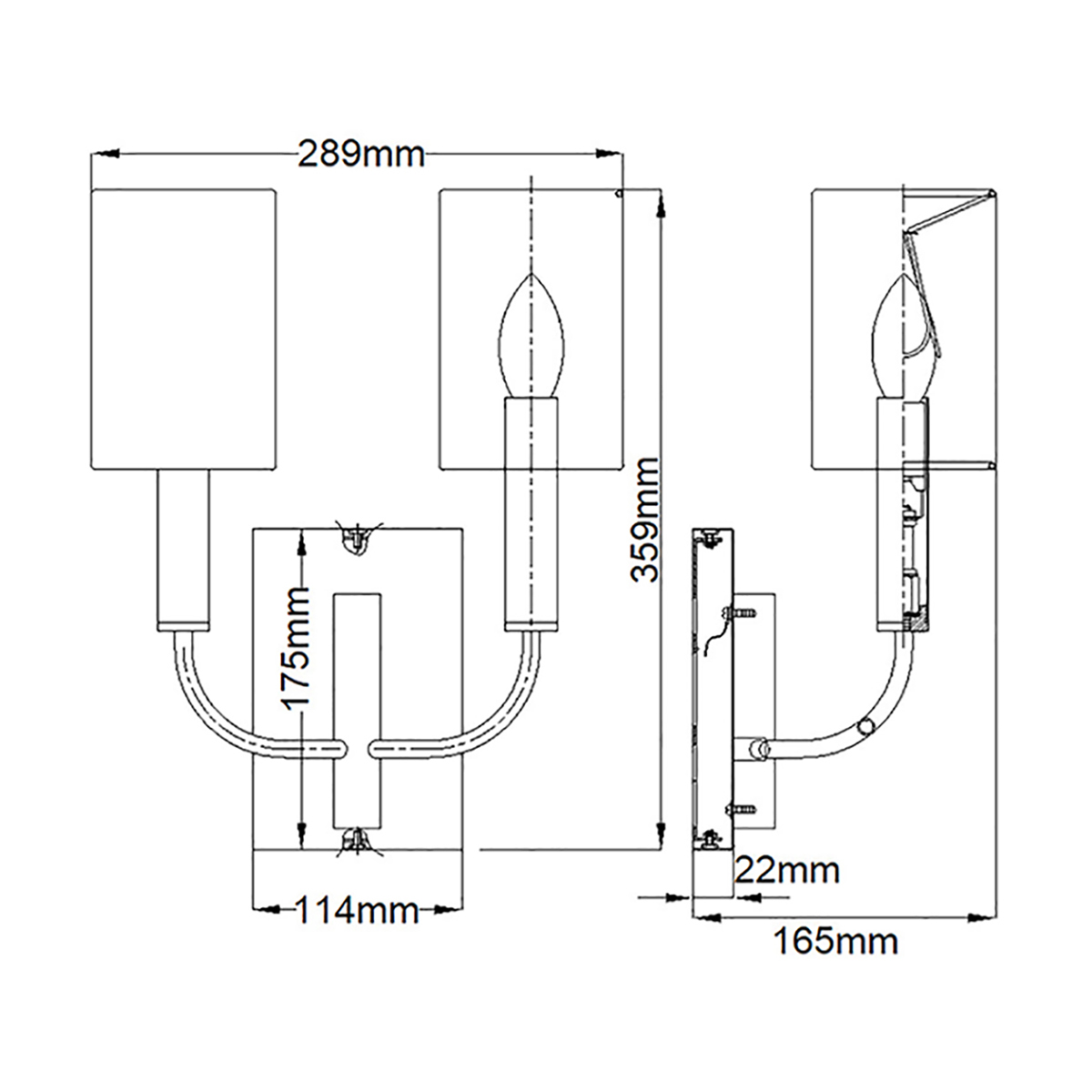 Бра с прямоугольным основанием и 2-мя белыми цилиндрическими льняными абажурами Feiss в Твери