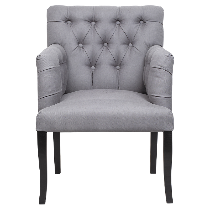 Кресло Addison Chic Armchair grey flax Серый Черный Кресло Addison Chic Armchair grey flax Серый Черный в Твери | Loft Concept