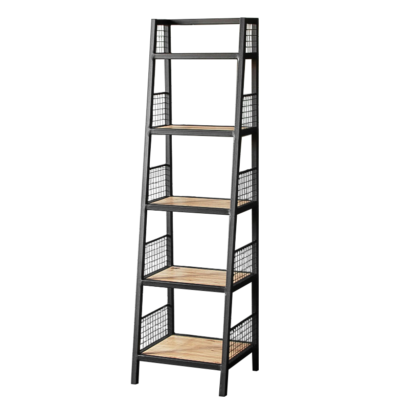 Стеллаж Kiyan Black Industrial Metal Rust Rack Черный Древесина Стеллаж Kiyan Black Industrial Metal Rust Rack Черный Древесина в Твери | Loft Concept