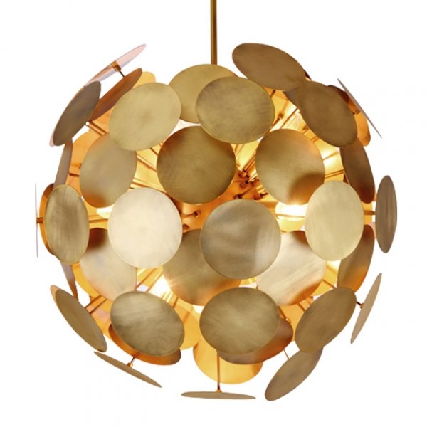 Люстра Metal Disc Chandelier Латунь Люстра Metal Disc Chandelier Латунь в Твери | Loft Concept