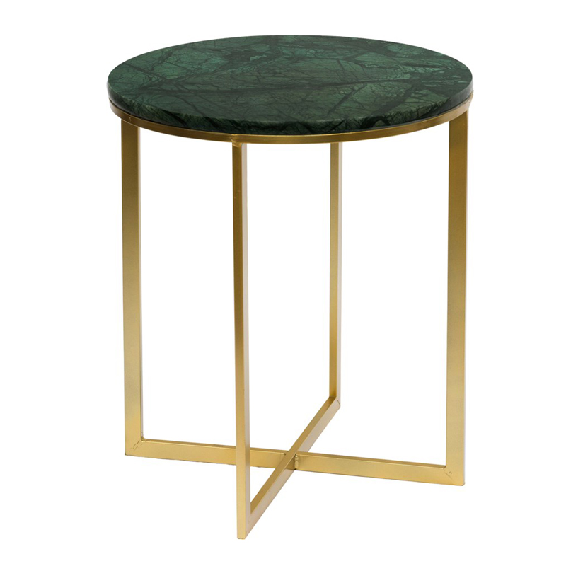 Приставной стол Round Table Marble green Золотой Малахит (зеленый) в Твери | Loft Concept 