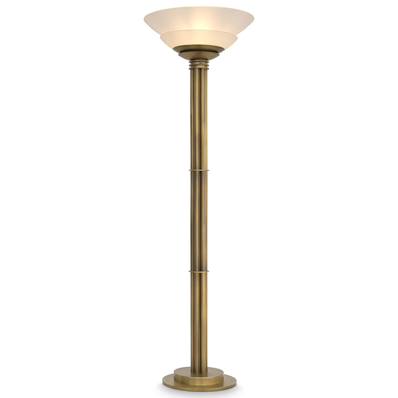 Торшер Eichholtz Floor Lamp Figaro Латунь Белый Торшер Eichholtz Floor Lamp Figaro Латунь Белый в Твери | Loft Concept