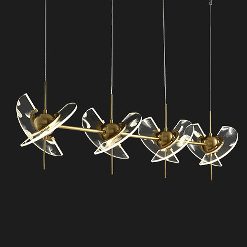 Люстра FLY Chandelier line Латунь Прозрачный Люстра FLY Chandelier line Латунь Прозрачный в Твери | Loft Concept