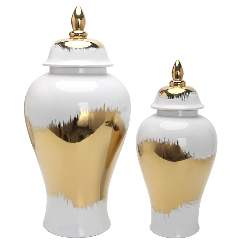 Ваза с крышкой White Gold Spot Vase Золотой Белый Ваза с крышкой White Gold Spot Vase Золотой Белый в Твери | Loft Concept