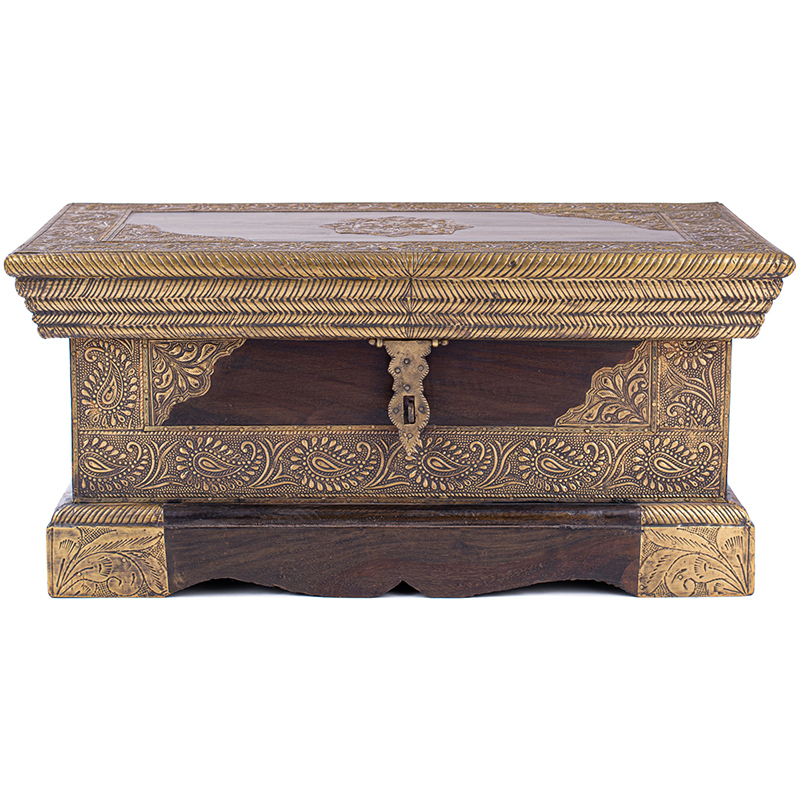 Сундук Wooden Inlaid Chest Коричневый Латунь Сундук Wooden Inlaid Chest Коричневый Латунь в Твери | Loft Concept