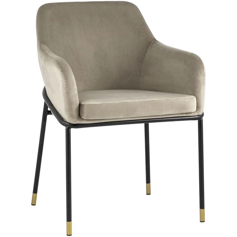 Стул Sandra Chair Велюр цвет Шампань Шампань Черный Стул Sandra Chair Велюр цвет Шампань Шампань Черный в Твери | Loft Concept