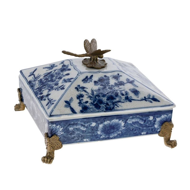 Шкатулка Dragonfly Holder bronze Бронза Белый в Твери | Loft Concept 