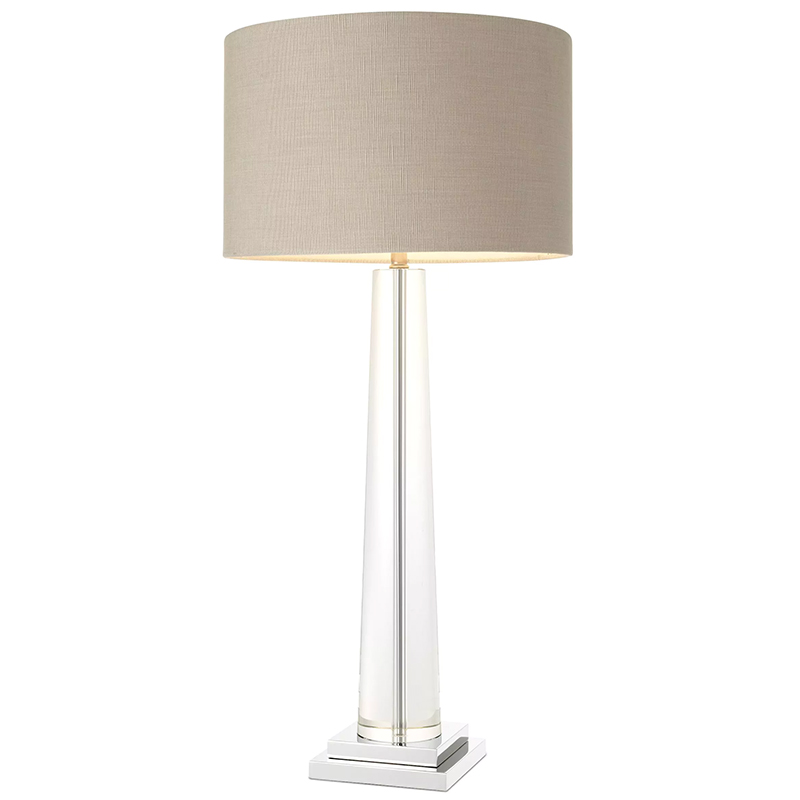 Настольная лампа Eichholtz Table Lamp Oasis Прозрачное Стекло Бежево-серый Никель Настольная лампа Eichholtz Table Lamp Oasis Прозрачное Стекло Бежево-серый Никель в Твери | Loft Concept