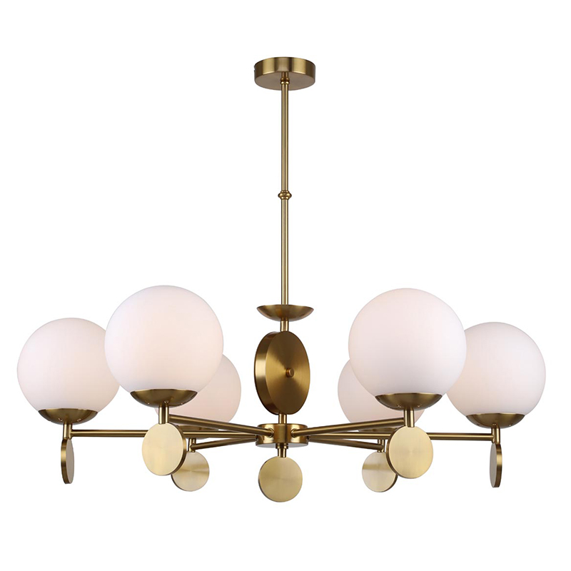Люстра Kyran Chandelier Bronze 6 Бронза Белый Люстра Kyran Chandelier Bronze 6 Бронза Белый в Твери | Loft Concept
