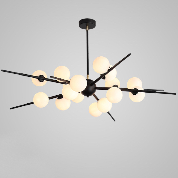Люстра Cherry Bomb 16 balls black Черный Белый Люстра Cherry Bomb 16 balls black Черный Белый в Твери | Loft Concept