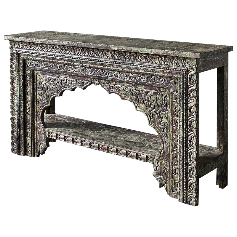 Консоль Manju Console Античный зеленый Консоль Manju Console Античный зеленый в Твери | Loft Concept
