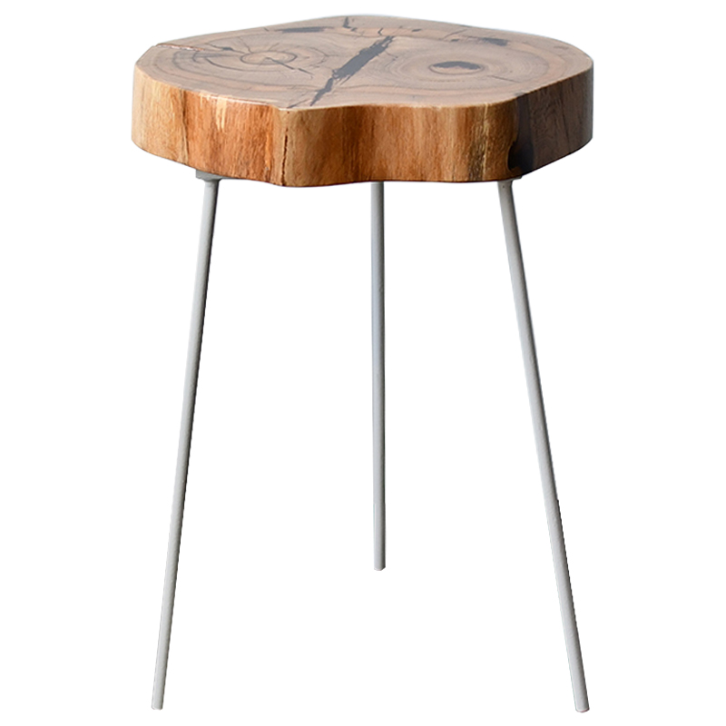 Приставной стол Lewys Industrial Metal Rust Side Table Белый Светлый дуб Приставной стол Lewys Industrial Metal Rust Side Table Белый Светлый дуб в Твери | Loft Concept