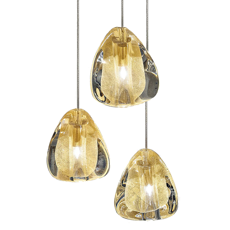 Подвесной светильник Mizu 1 Suspension Lamp Gold Прозрачный Хром Подвесной светильник Mizu 1 Suspension Lamp Gold Прозрачный Хром в Твери | Loft Concept