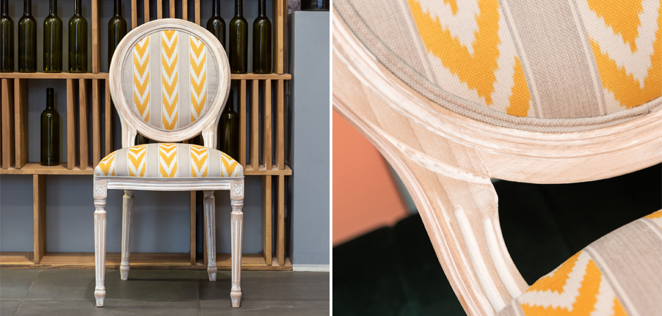 Стул Ikat Pattern с желтым узором - фото №1