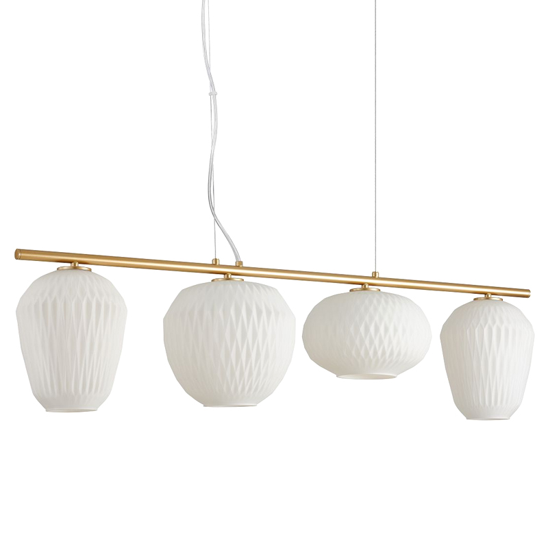 Люстра Foscarini c Белыми Плафонами матовое золото Белый Люстра Foscarini c Белыми Плафонами матовое золото Белый в Твери | Loft Concept