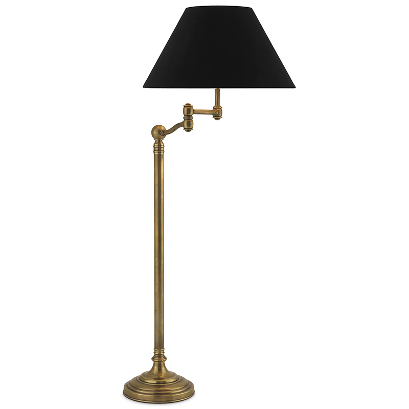 Торшер Eichholtz Floor Lamp Regis Brass Черный Винтажная латунь Торшер Eichholtz Floor Lamp Regis Brass Черный Винтажная латунь в Твери | Loft Concept