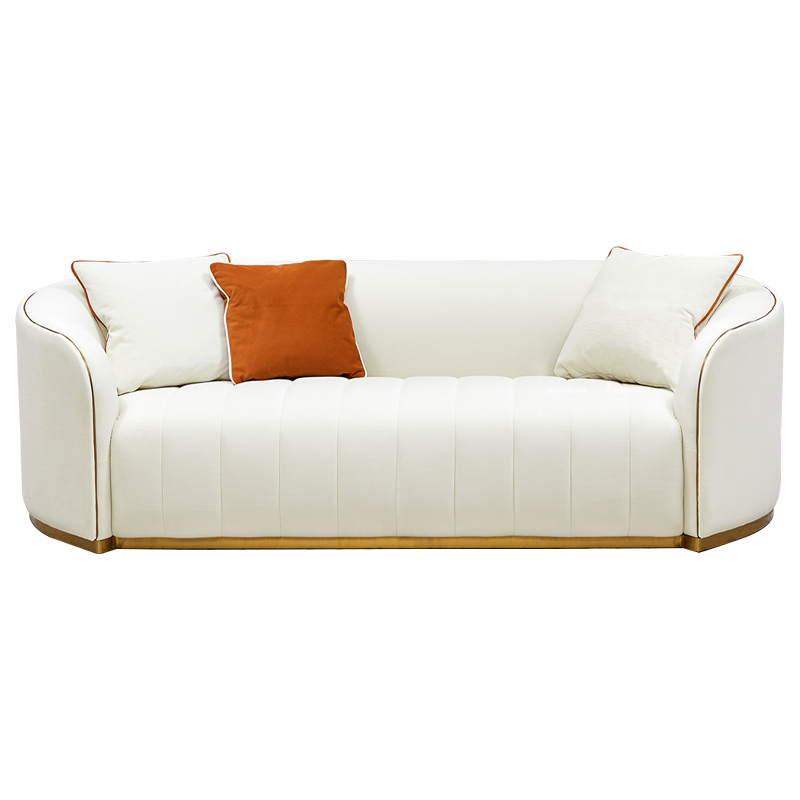 Диван Montel Sofa Молочный Оранжевый Латунь Диван Montel Sofa Молочный Оранжевый Латунь в Твери | Loft Concept