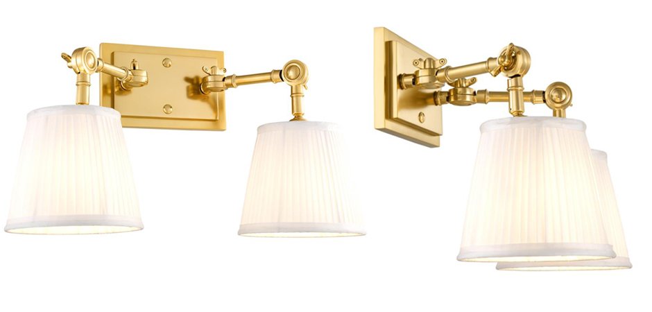 Бра Wall Lamp Wentworth Double Gold+White Бра Wall Lamp Wentworth Double Gold+White - Loft-Concept в Твери
