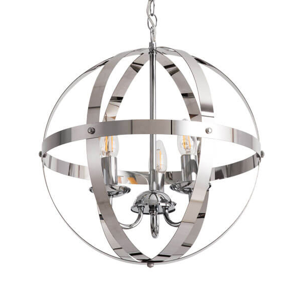 Люстра Metal Stripes Ball Хром Люстра Metal Stripes Ball Хром в Твери | Loft Concept