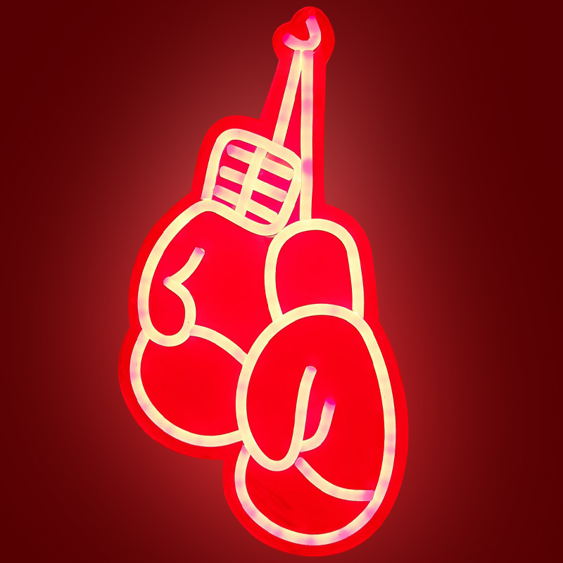 Неоновая настенная лампа Boxing Gloves Neon Wall Lamp Красный Неоновая настенная лампа Boxing Gloves Neon Wall Lamp Красный в Твери | Loft Concept
