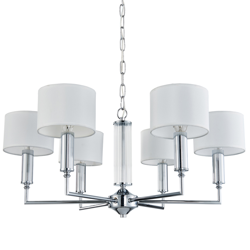 Люстра Laurent Chandelier white 66 Хром Белый Прозрачный Люстра Laurent Chandelier white 66 Хром Белый Прозрачный в Твери | Loft Concept