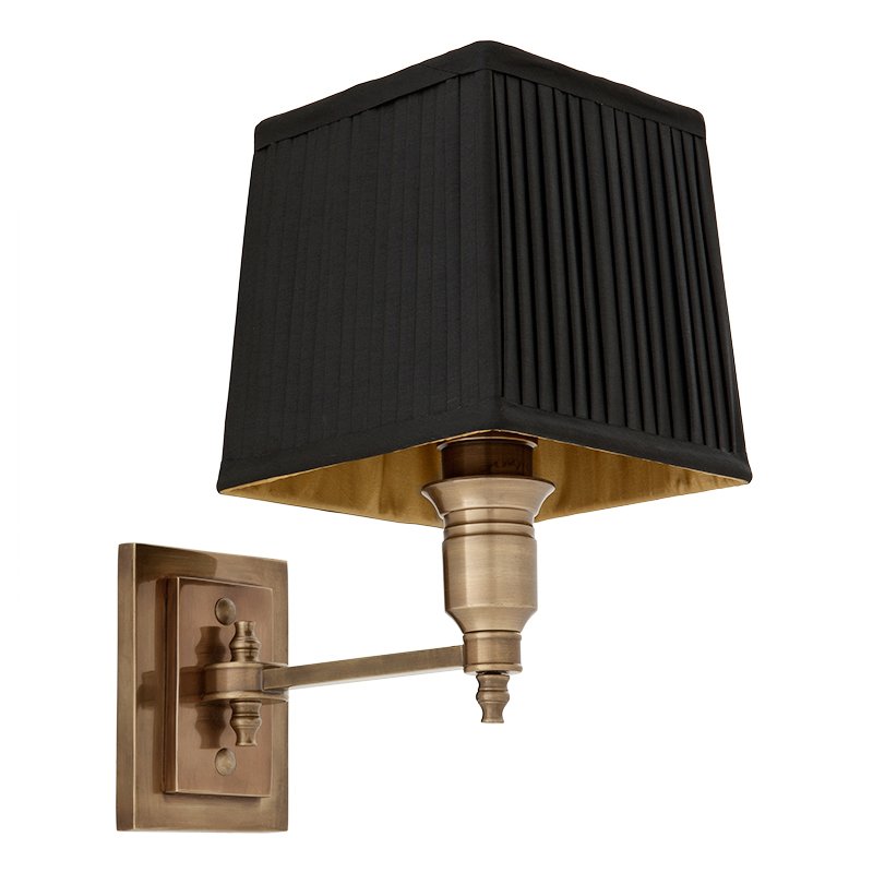 Бра Wall Lamp Lexington Single Brass+Black Латунь Античная полированная Черный Бра Wall Lamp Lexington Single Brass+Black Латунь Античная полированная Черный в Твери | Loft Concept