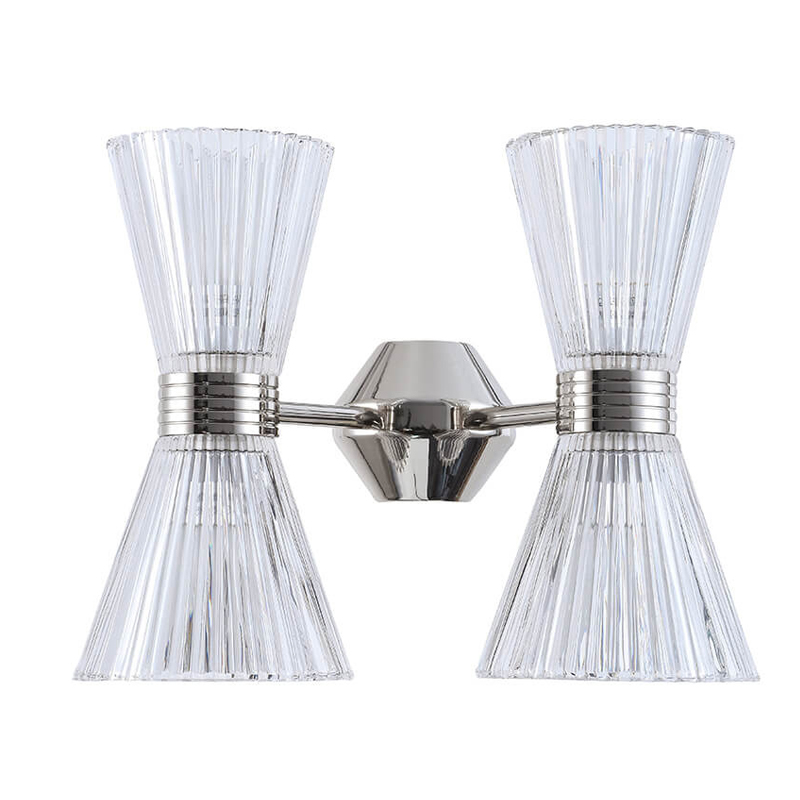 Бра Glass Horn Light matt nickel 4 Никель Сатин Прозрачное Стекло Бра Glass Horn Light matt nickel 4 Никель Сатин Прозрачное Стекло в Твери | Loft Concept