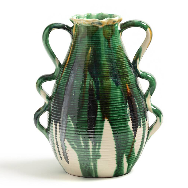 Ваза Faience Vase II Белый Зеленый Желтый Синий Ваза Faience Vase II Белый Зеленый Желтый Синий в Твери | Loft Concept