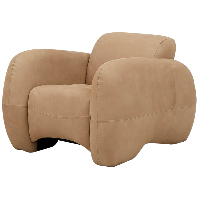 Кресло Bruno Cozy Leather Armchair Песочный Кресло Bruno Cozy Leather Armchair Песочный в Твери | Loft Concept
