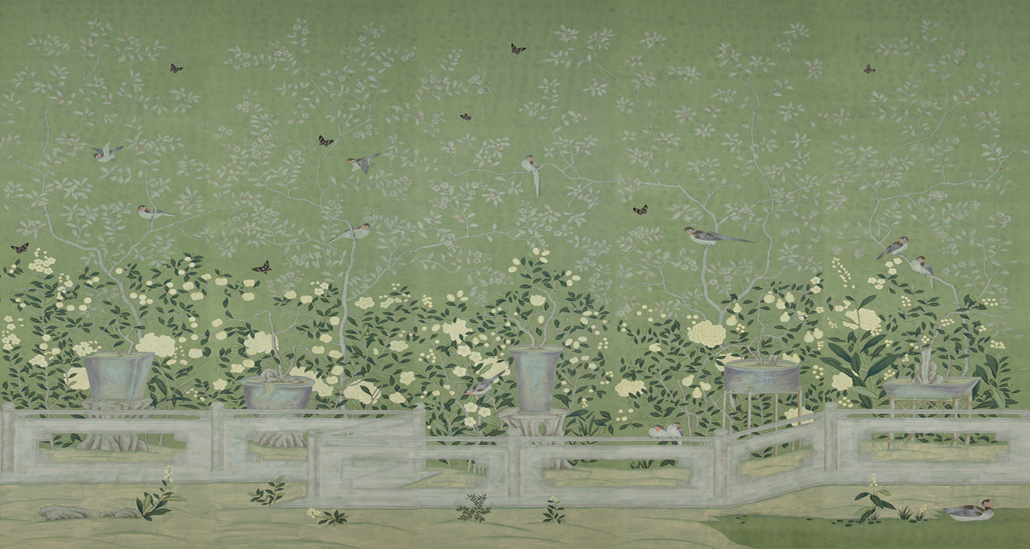 Обои ручная роспись Temple Newsam Moss Green - фото