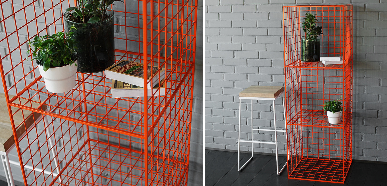 Стеллаж Carney Orange Industrial Metal Rust Rack - фото