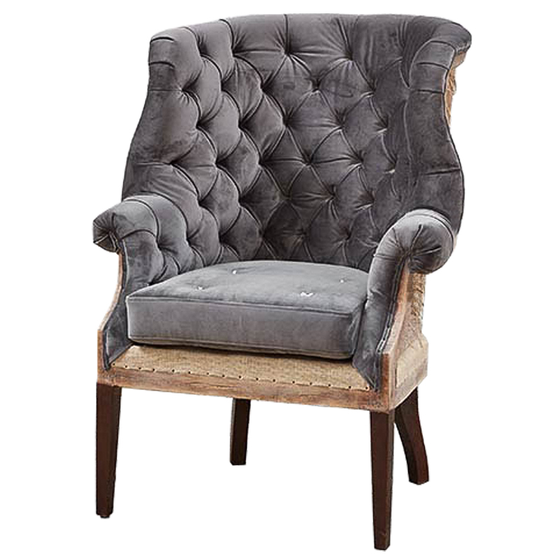 Кресло Gamilton Armchair Gray Серый Коричневый Кресло Gamilton Armchair Gray Серый Коричневый в Твери | Loft Concept