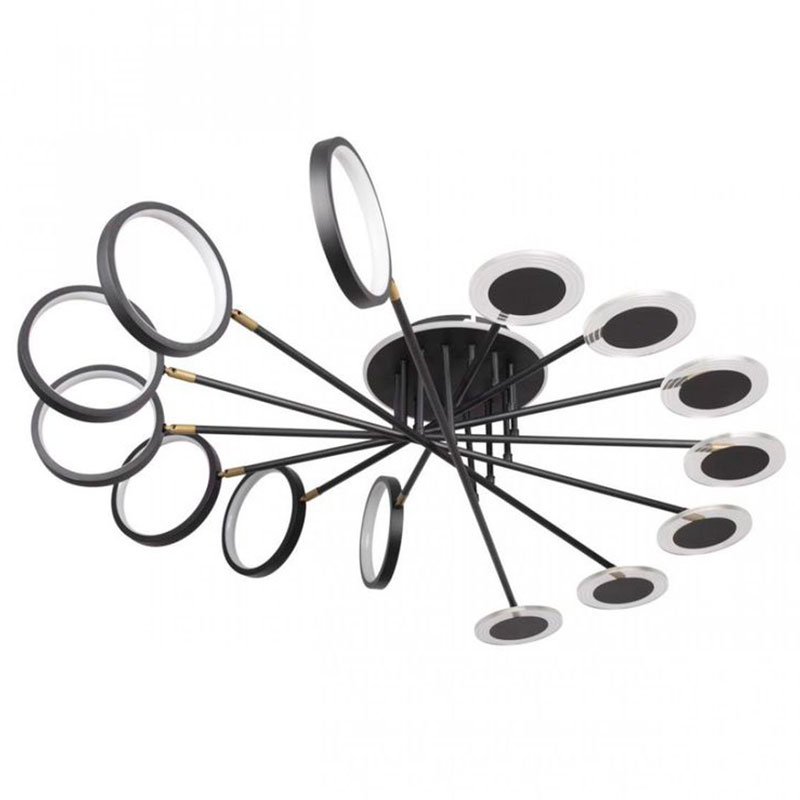 Люстра светодиодная BENDIK LIGHTING Black 14 плафонов Черный Прозрачный Люстра светодиодная BENDIK LIGHTING Black 14 плафонов Черный Прозрачный в Твери | Loft Concept