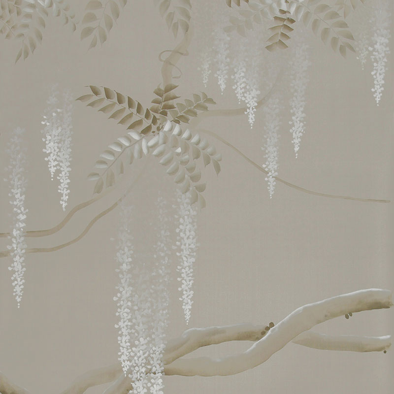 Обои ручная роспись Wisteria Limewash on Lead Grey dyed silk Обои ручная роспись Wisteria Limewash on Lead Grey dyed silk в Твери | Loft Concept