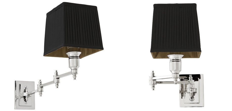Бра Wall Lamp Lexington Swing Nickel+Black Бра Wall Lamp Lexington Swing Nickel+Black - Loft-Concept в Твери