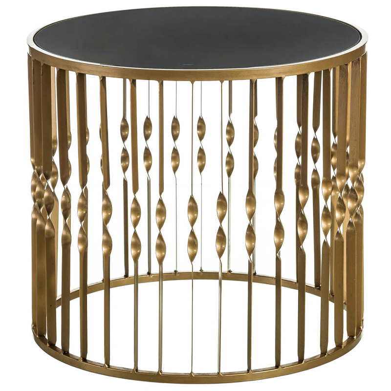 Круглый кофейный стол Arla Round Coffee Table Черный Золотой в Твери | Loft Concept 