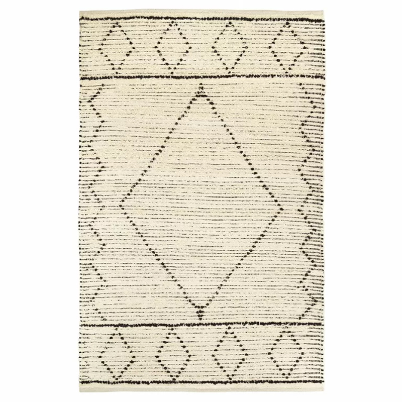 Ковер из переработанного хлопка с с геометрическим узором Eloise Patterns Бежевый Ковер из переработанного хлопка с с геометрическим узором Eloise Patterns Бежевый в Твери | Loft Concept
