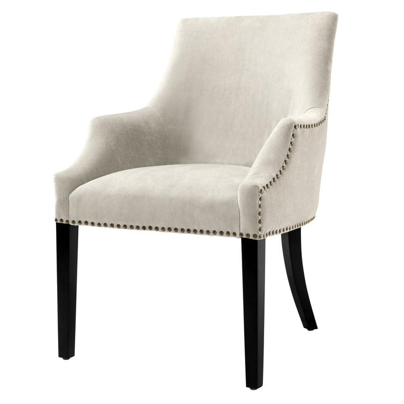 Стул Eichholtz Dining Chair Legacy sand Молочный Черный Латунь Античная полированная Стул Eichholtz Dining Chair Legacy sand Молочный Черный Латунь Античная полированная в Твери | Loft Concept