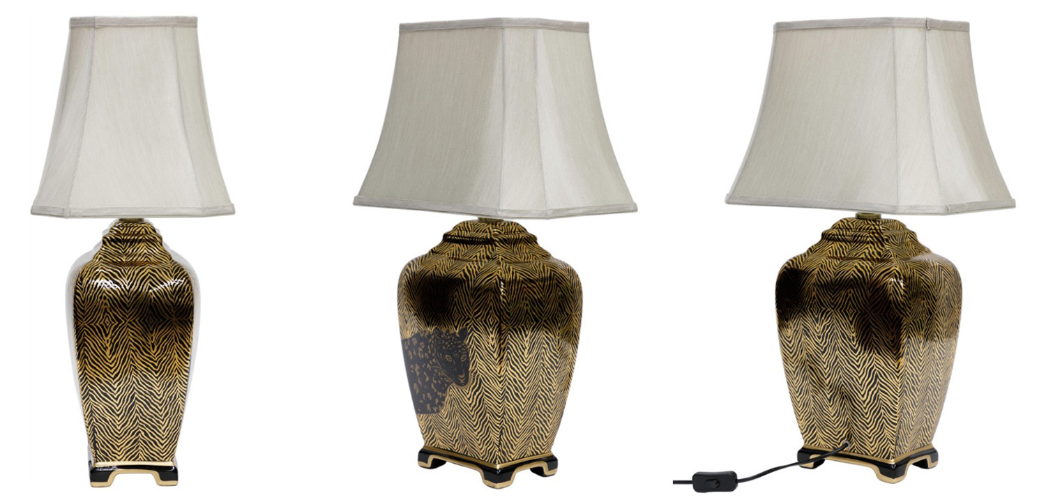 Настольная лампа Leopard Table lamp black and gold - фото