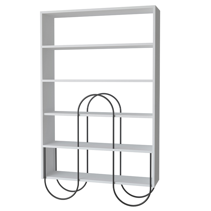 Стеллаж прямой белый с 5-ю открытыми полками NORFOLK BOOKCASE WHITE Черный Белый Стеллаж прямой белый с 5-ю открытыми полками NORFOLK BOOKCASE WHITE Черный Белый в Твери | Loft Concept
