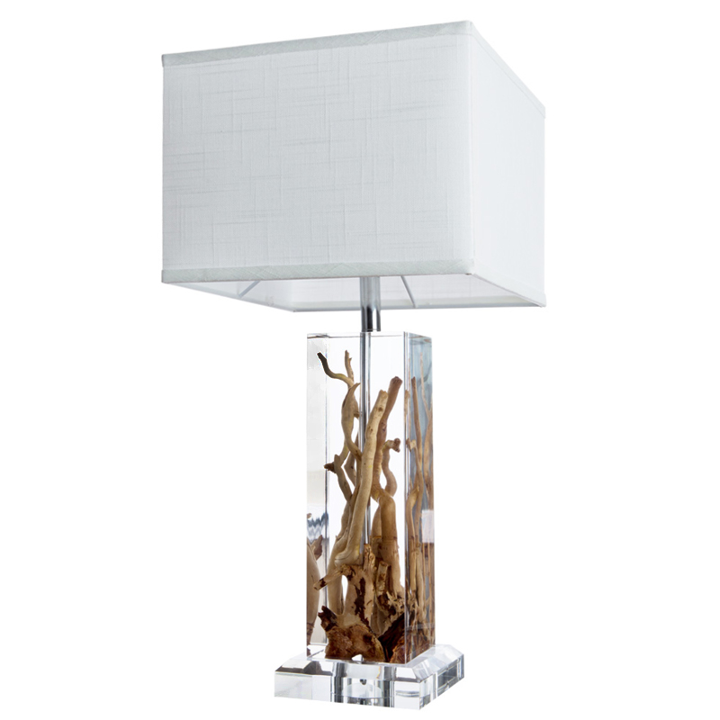 Настольная лампа Kisimi Table Lamp II Белый Коричневый Хром Настольная лампа Kisimi Table Lamp II Белый Коричневый Хром в Твери | Loft Concept